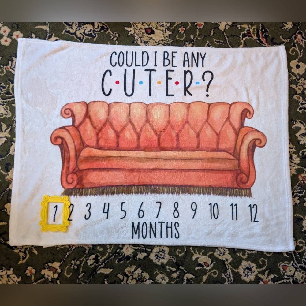 Friends Themed Baby Milestone Blanket